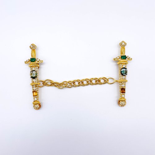 Vintage chatelaine / double brooch