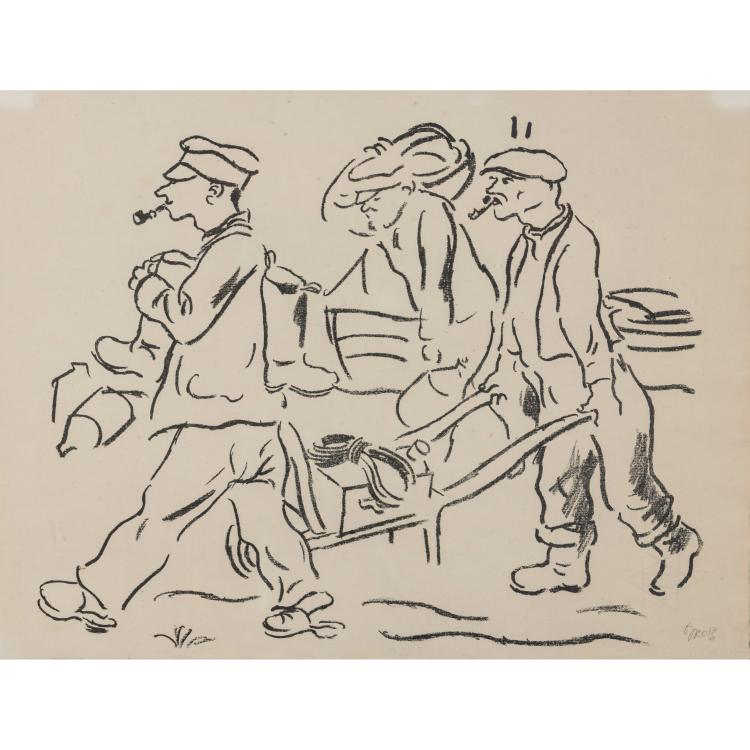 Hauptbild zu Objekt, 'Fischer aus Pommern' from the portfolio 'Die Schaffenden', 1926, George Grosz, 172C 423