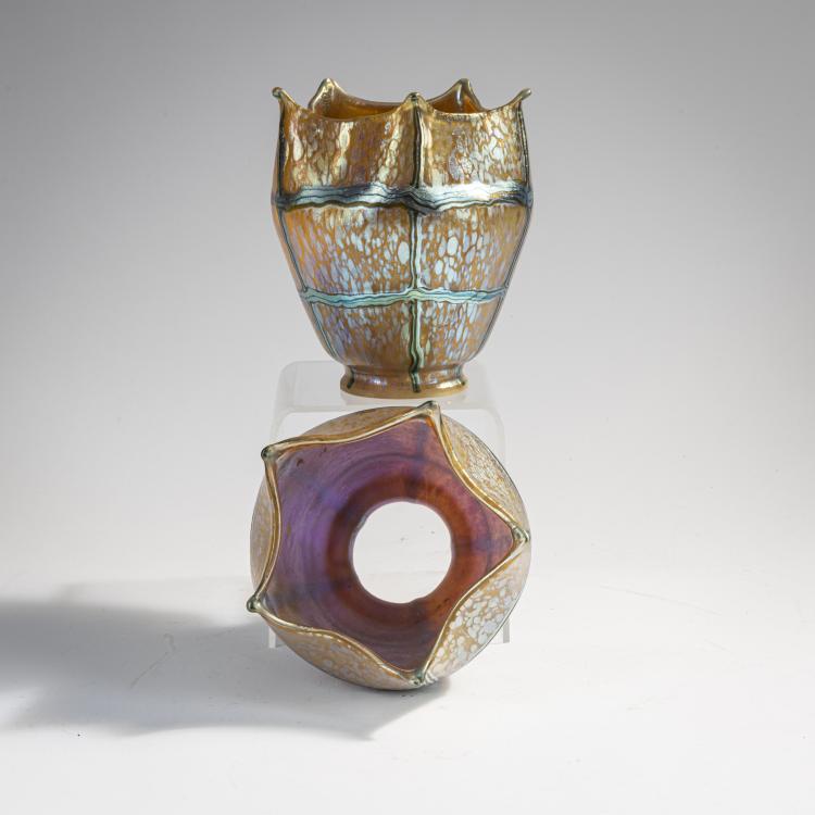 Bild 1 zu Objekt, Zwei 'Ph&auml;nomen'-Lampenschirme, 1908, L&ouml;tz Wwe., Klosterm&uuml;hle, 171A 246