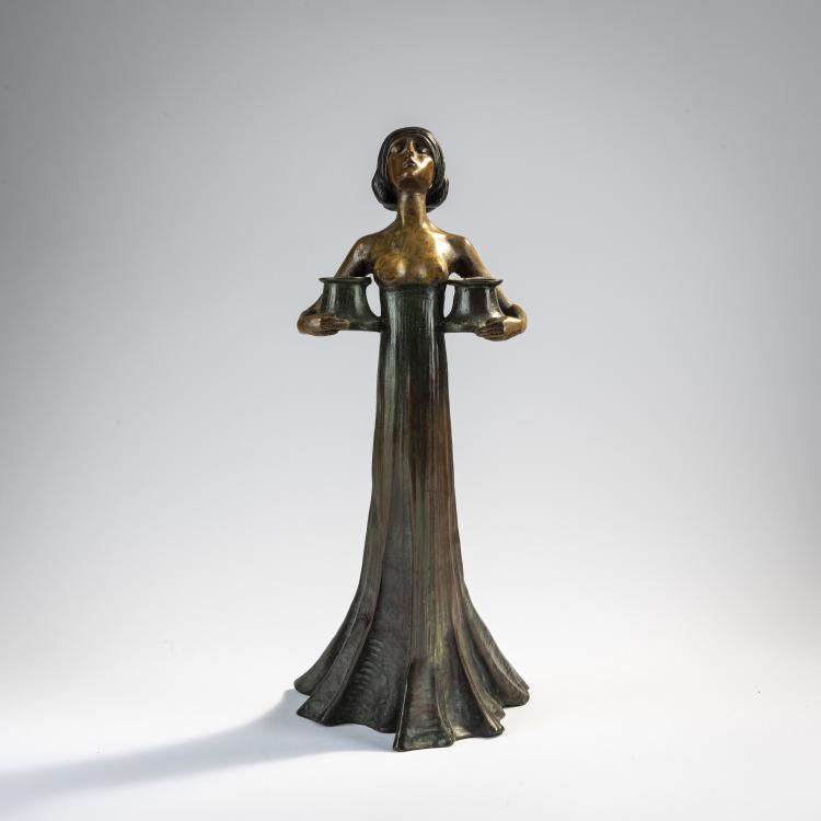 Bild 1 zu Objekt, Fig&uuml;rlicher Kerzenleuchter, 1902-04, Gustav Gurschner, Gurschner, Gustav, 171B 301