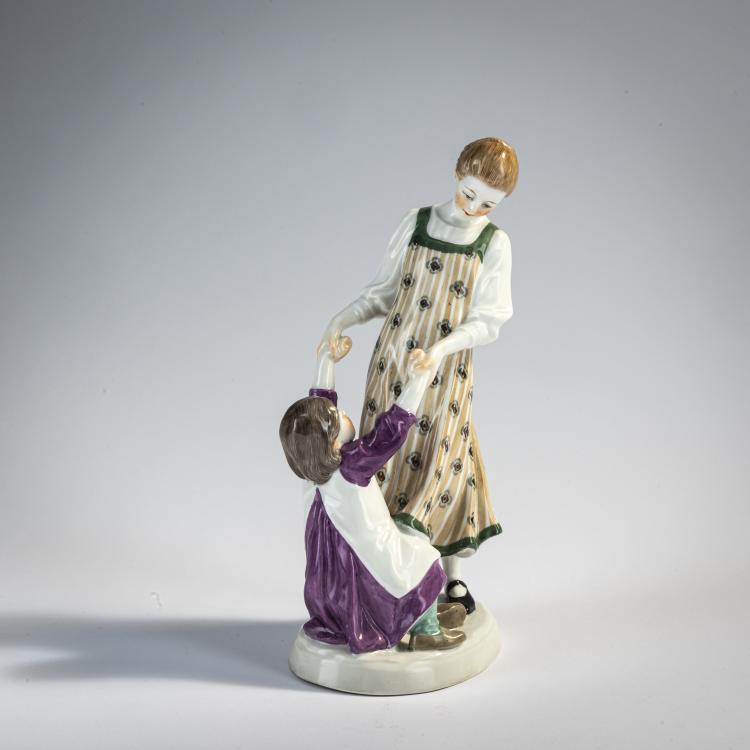 Hauptbild zu Objekt, 'Zwei Kinder, tanzend', 1905-10, Alfred Otto Adalbert K&ouml;nig, Mei&szlig;en, 171B 346