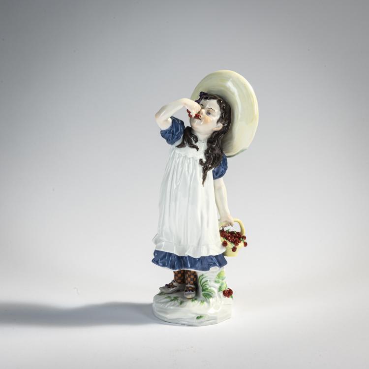 Hauptbild zu Objekt, 'Girl with Cherries', 1907, Paul Helmig, Mei&szlig;en, 171B 348