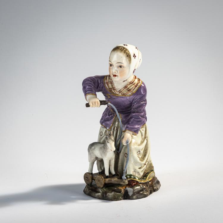 Hauptbild zu Objekt, 'Girl with pull-along toy', c. 1765, Johann Peter Melchior (after), H&ouml;chst, 171B 350