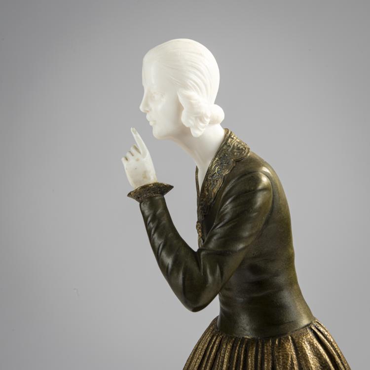 Bild 3 zu Objekt, Chryselephantin-Figur 'Hush', um 1922, Dem&egrave;tre H. Chiparus, Etling, Paris, 171B 290