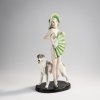 'Standing female nude with large fan, hat and Borzoi', 1936/37