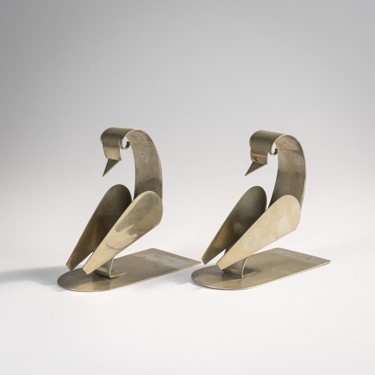 Hauptbild zu Objekt, Two 'Sparrow' bookends, c. 1930, Franz Hagenauer (attributed), Hagenauer, Wien, 171B 305