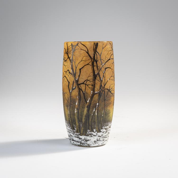 Hauptbild zu Objekt, Kleine Vase 'Cr&eacute;puscule neige' oder 'Paysage d'hiver', um 1902, Daum Fr&egrave;res, Nancy, 171A 34