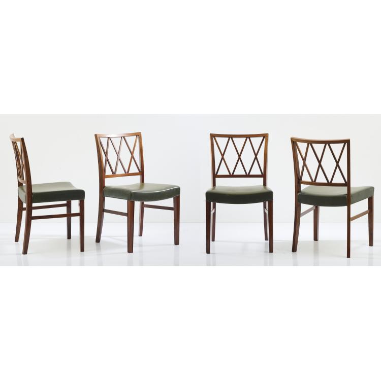 Hauptbild zu Objekt, Four dining room chairs, c. 1942, Ole Wanscher (attributed), Slagelse M&oslash;belvaerk, D&auml;nemark., 172A 164