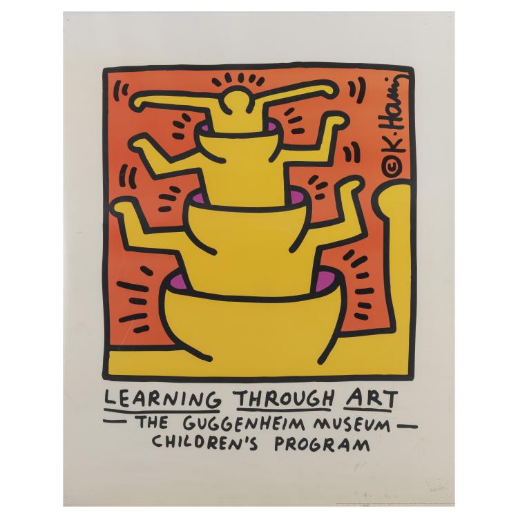 Hauptbild zu Objekt, Farbplakat 'Learning Through Art, The Guggenheim Museum, Children's Program', 1999, Keith Haring (nach), The Solomon R. Guggenheim Foundation (Ed.), 172C 452