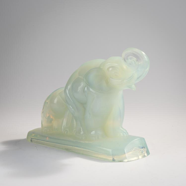 Bild 1 zu Objekt, Elefantenkuh mit Jungem, um 1930, Marius-Ernest Sabino, Sabino, Paris, 171A 187