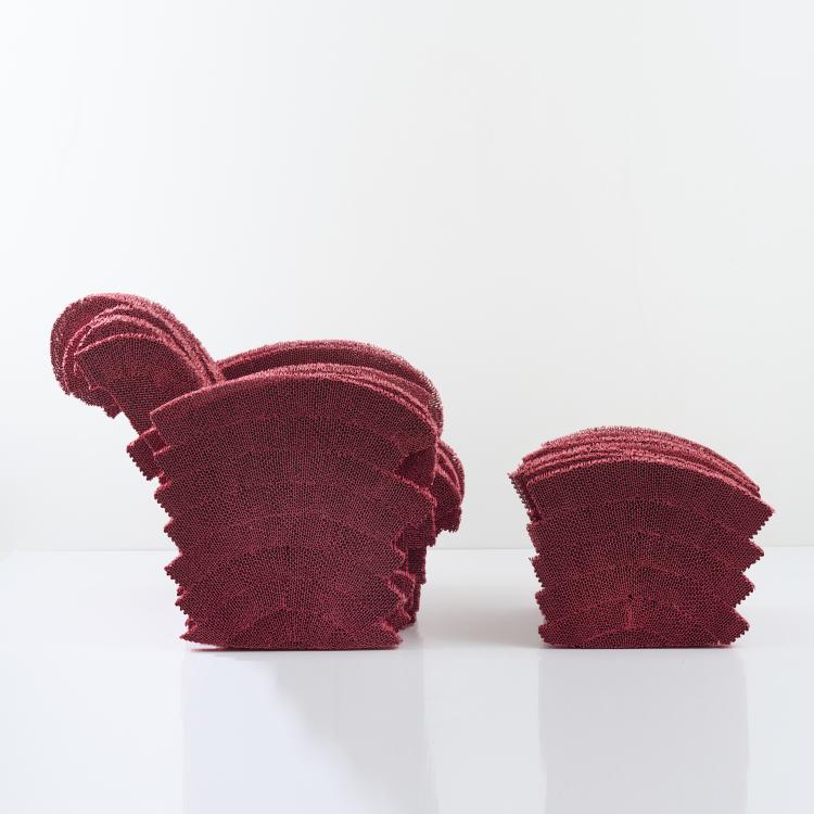 Bild 3 zu Objekt, 'Red Beaver' armchair with ottoman, 1980, Frank O. Gehry, Vitra, Birsfelden, 172A 192