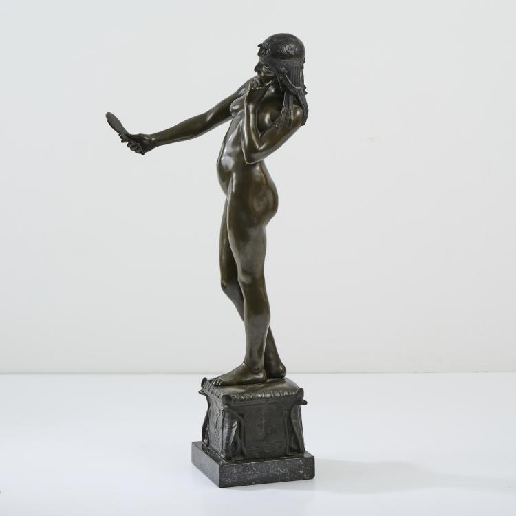 Bild 1 zu Objekt, '&Auml;gypterin mit Handspiegel', um 1910, Michael M&ouml;rtl, 171B 316