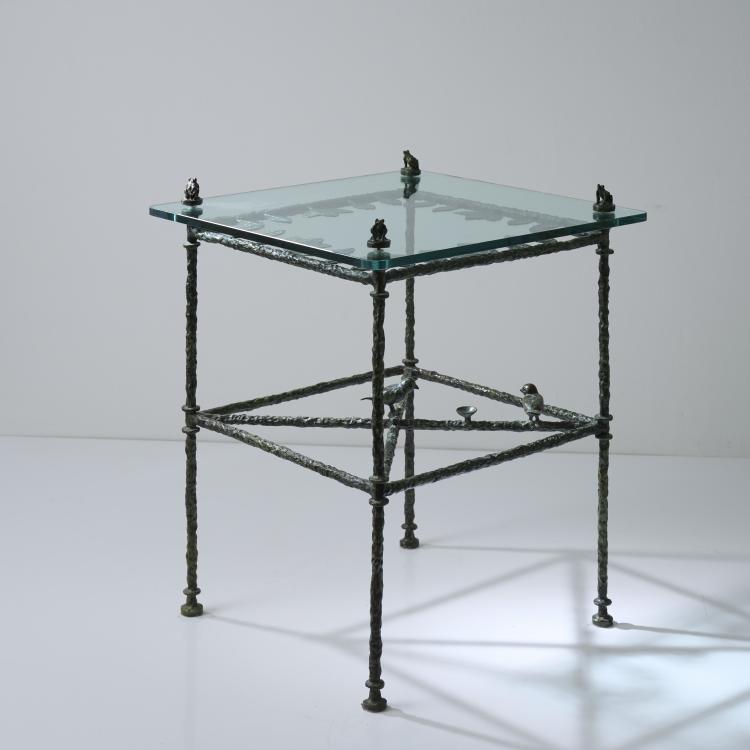 Hauptbild zu Objekt, Beistelltisch 'Table feuilles aux piafs et aux grenouilles', um 1980, Diego Giacometti (im Stile von), 173B 524