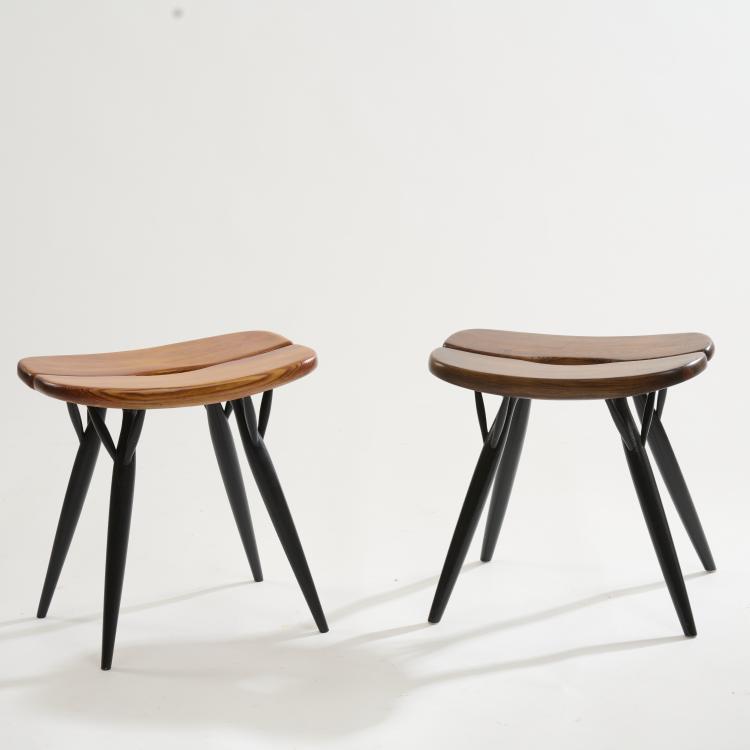 Hauptbild zu Objekt, Two 'Pirkka' stools, 1955, Ilmari Tapiovaara, Laukaan Puu Ltd., Helsinki; Asko Oy, Helsinki, 172B 344