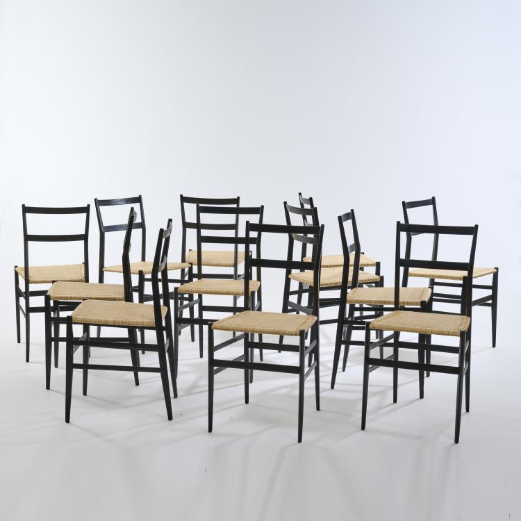 Hauptbild zu Objekt, Twelve 'Superleggera' chairs, 1957, Gio Ponti, Cassina, Figli de Amedeo, Meda, 172A 94