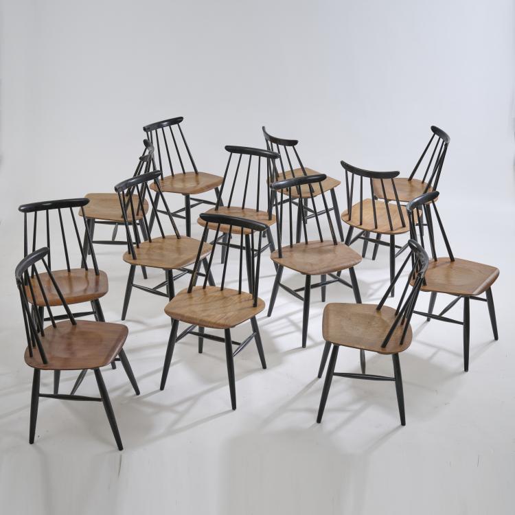 Hauptbild zu Objekt, 13 chairs 'Fanett', c. 1949, Ilmari Tapiovaara, Edsby Verken, Edsby, 172B 292