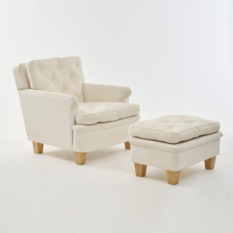Hauptbild zu Objekt, Armchair with ottoman 'Villa Mairea', c. 1939, Aino Aalto,Alvar Aalto, Artek, Helsinki, 172B 258