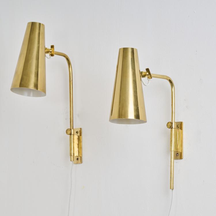 Bild 1 zu Objekt, Two wall lights, 1950s, Paavo Tynell, Idman Oy, Vilhonvuorenkatu, 172B 300