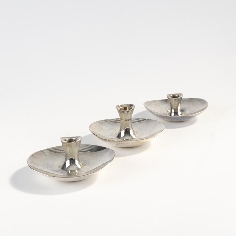 Bild 1 zu Objekt, Three candlesticks, c. 1956, Tapio Wirkkala, Kultakeskus Oy, H&auml;meenlinna, 172B 351