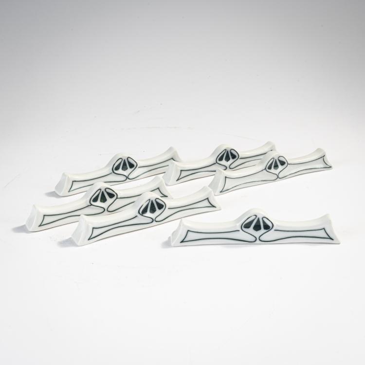 Bild 1 zu Objekt, Sechs Messerb&auml;nkchen 'Geschweifte Form' - Agnes', 1903, Therese Trethan, Selle, Burgau, 171B 360