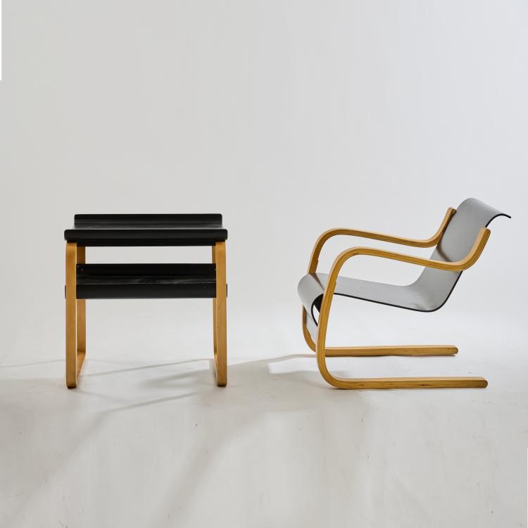 Bild 4 zu Objekt, Armlehnstuhl '42' und Beistelltisch '915', 1933, Alvar Aalto, Huonekalu-ja Rakennusty&ouml;tehdas Oy, Turku, 172B 242