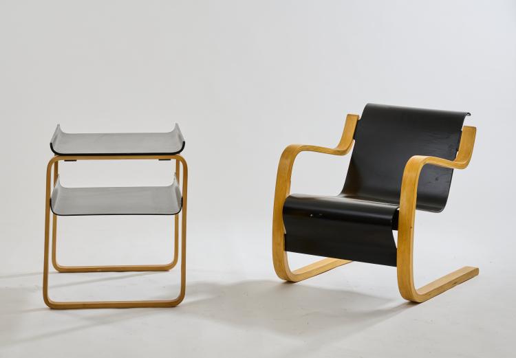 Bild 5 zu Objekt, Armlehnstuhl '42' und Beistelltisch '915', 1933, Alvar Aalto, Huonekalu-ja Rakennusty&ouml;tehdas Oy, Turku, 172B 242