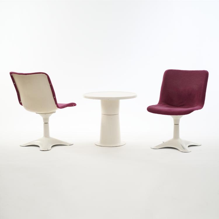 Bild 1 zu Objekt, Two chairs '415' with side table 'Saturnus', 1960s, Yrj&ouml; Kukkapuro, Haimi, Helsinki, 172B 362
