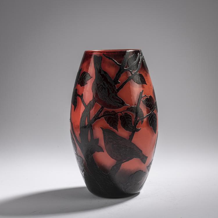 Hauptbild zu Objekt, Vase 'Moineaux', um 1928, Muller Fr&egrave;res, Lun&eacute;ville, 174A 179