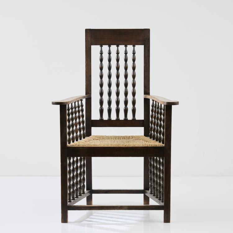 Hauptbild zu Objekt, Armlehnstuhl 'Kugelb&auml;nder', um 1910, Heinrich Vogeler, Vogeler, Franz, Worpswede, 172A 6