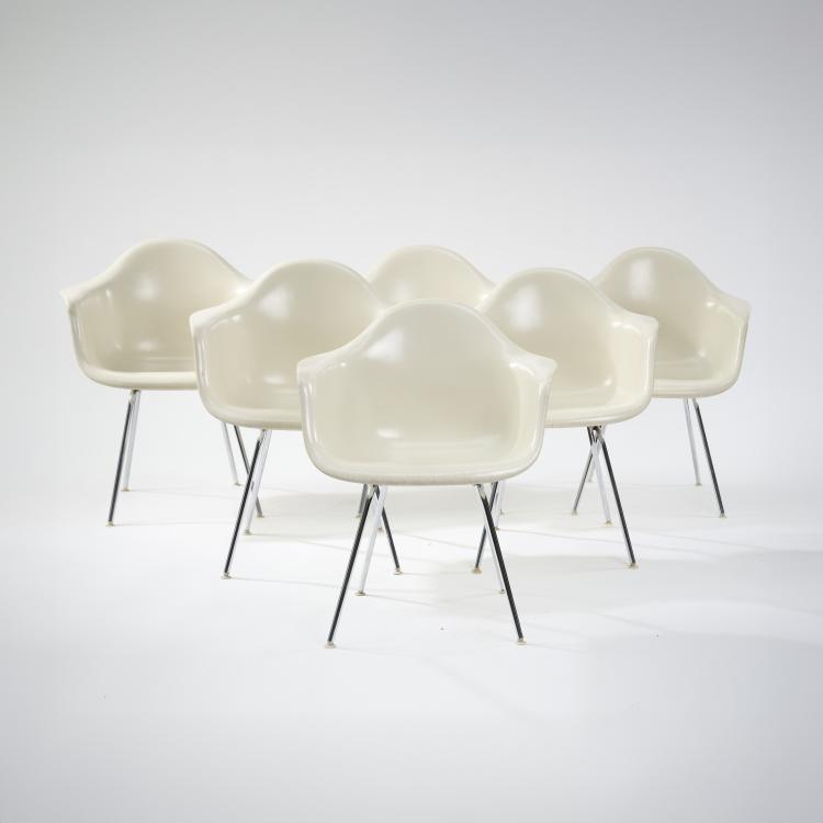 Hauptbild zu Objekt, Sechs St&uuml;hle 'Lax' auf 'H-base', 1950, Charles Eames, Miller, Herman, Zeeland, 172A 140