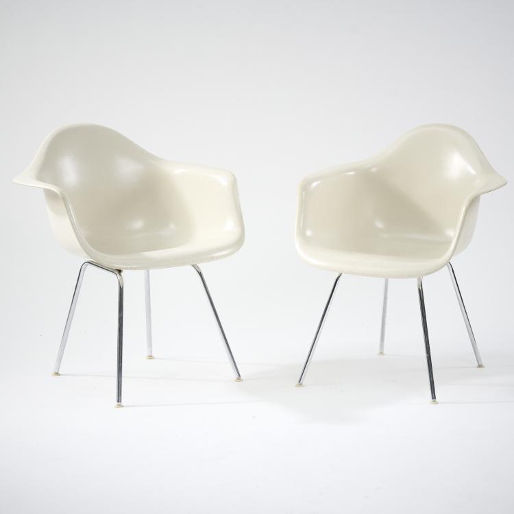 Bild 1 zu Objekt, Sechs St&uuml;hle 'Lax' auf 'H-base', 1950, Charles Eames, Miller, Herman, Zeeland, 172A 140