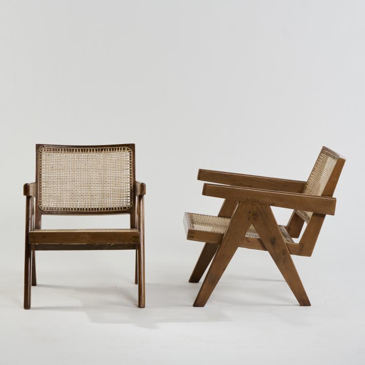 Bild 4 zu Objekt, Two armchairs 'Chandigarh' - 'PJ-SI-29-A', 1955/56, Pierre Jeanneret,Le Corbusier Charles-&Eacute;douard Jeanneret-Gris, Chandigarh, Indien, 172A 54