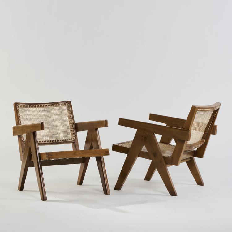 Bild 5 zu Objekt, Two armchairs 'Chandigarh' - 'PJ-SI-29-A', 1955/56, Pierre Jeanneret,Le Corbusier Charles-&Eacute;douard Jeanneret-Gris, Chandigarh, Indien, 172A 54