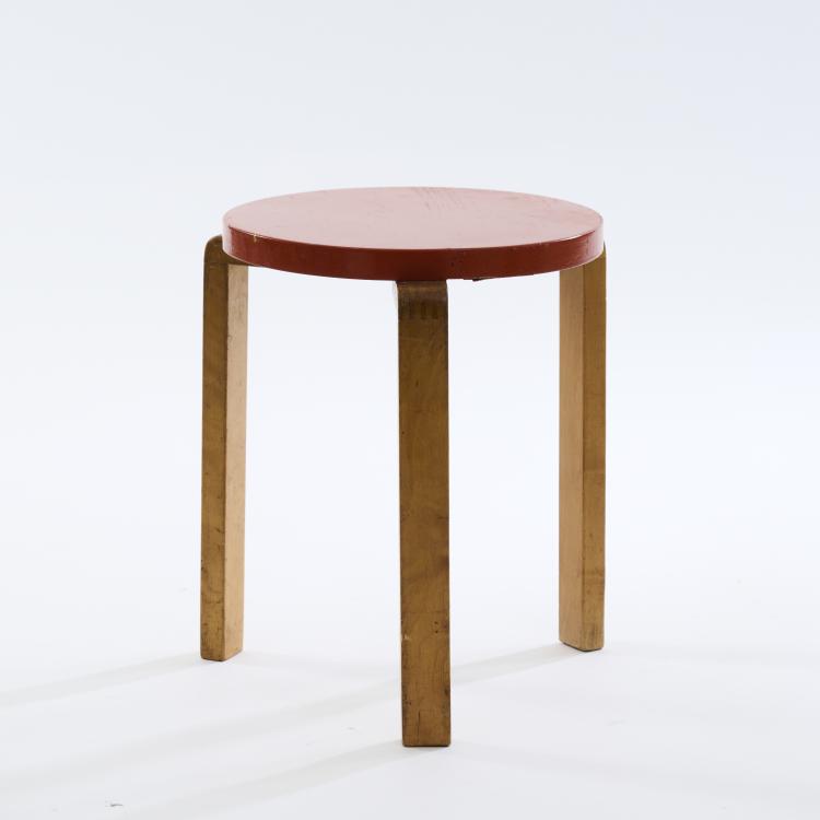 Hauptbild zu Objekt, Hocker 'finger joint leg', 1930/40er Jahre, Alvar Aalto, Huonekalu-ja Rakennusty&ouml;tehdas Oy, Turku., 172B 230
