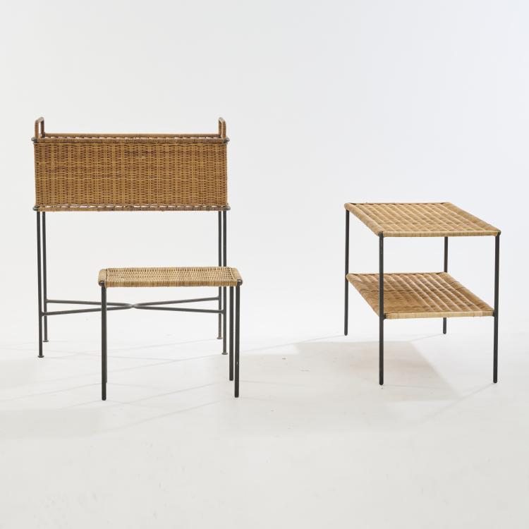 Bild 1 zu Objekt, Two side tables and one flower bench, c. 1955, Carl Aub&ouml;ck, Aub&ouml;ck, Werkst&auml;tte, Wien, 172A 143