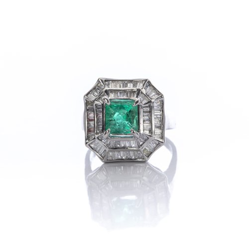 Imposanter Smaragd Ring, 1950er Jahre
