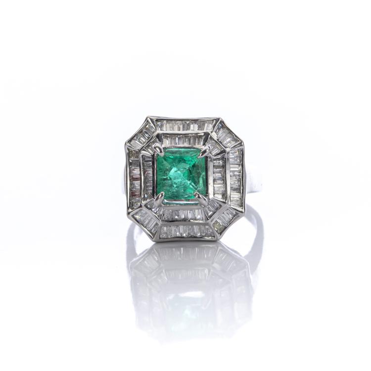 Hauptbild zu Objekt, Imposanter Smaragd Ring, 1950er Jahre, 172E 663