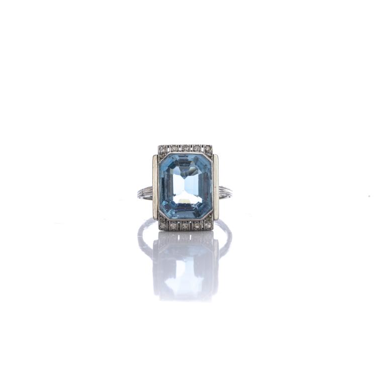 Hauptbild zu Objekt, Aquamarine Ring, 172E 658