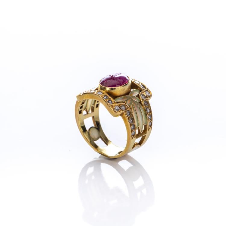 Bild 2 zu Objekt, 'Plique-&agrave;-jour' Ring, c. 1910, Llu&iacute;s Masriera, Masriera y Carreras, Barcelona, 172E 618