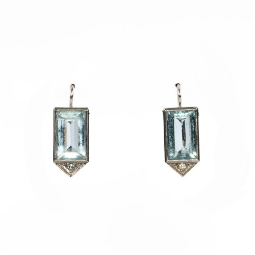 Pair of aquamarine earrings
