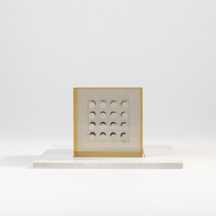 Hauptbild zu Objekt, 'Deformazione ottico-dinamica - cubo, serie a punti E', 1959-63, Enzo Mari, Danese, Mailand, 172A 101