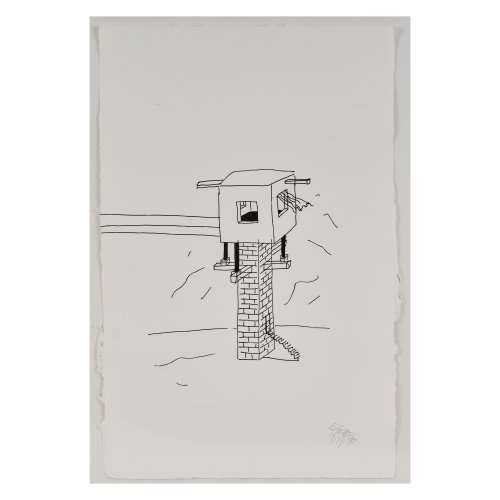 Radierung 'Una torre sul mare', 1987