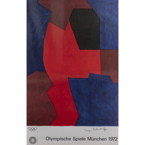 Five art posters from the 1972 Olympics and a test print, 1968 - 1972