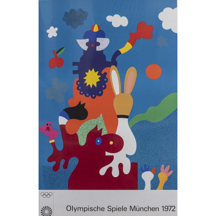 Bild 6 zu Objekt, Five art posters from the 1972 Olympics and a test print, 1968 - 1972, Otmar Alt,Horst Antes,Marino Marini,Serge Poliakoff,H P Zimmer, Edition Olympia 1972 GmbH, 1969, 172C 414