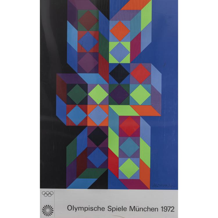 Bild 10 zu Objekt, Five art posters from the 1972 Olympics and a test print, 1968 - 1972, Otmar Alt,Horst Antes,Marino Marini,Serge Poliakoff,H P Zimmer, Edition Olympia 1972 GmbH, 1969, 172C 414