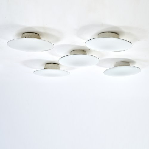 Five 'Eklipta' wall/ceiling lights, 1959