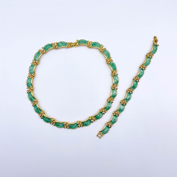 Hauptbild zu Objekt, Two-piece Vintage jewelry set, Unbekannter Hersteller, 172E 892