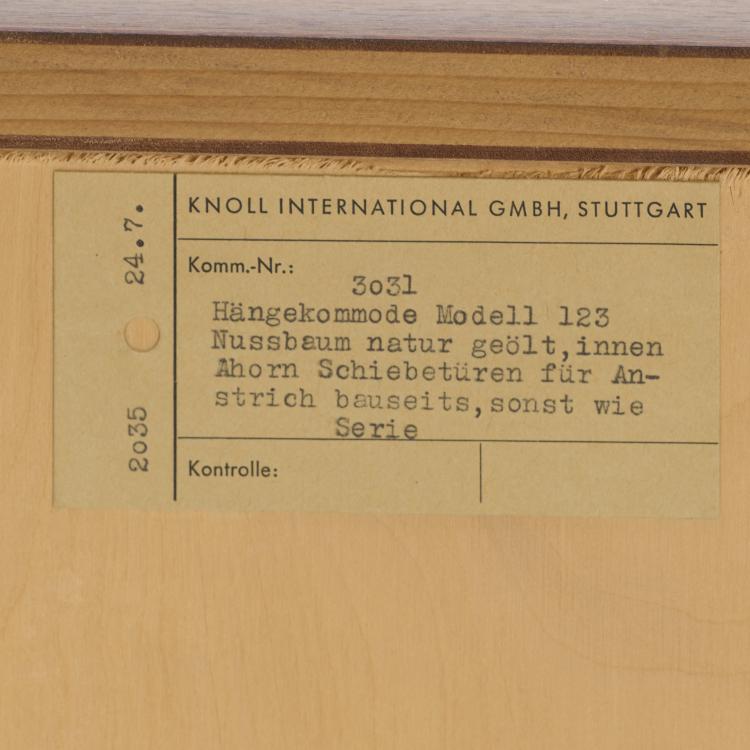 Bild 6 zu Objekt, H&auml;ngesideboard '123', um 1947, Florence Marguerite Knoll Basset, Knoll International, New York, 172A 138