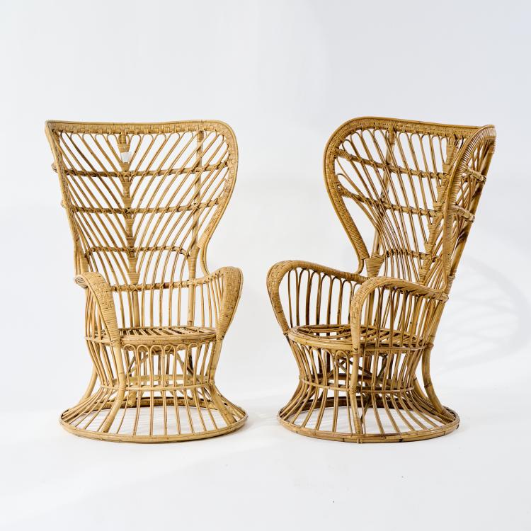 Hauptbild zu Objekt, Two wicker chairs, c. 1950, Gio Ponti, Bonacina, Vittorio & C., Como, 173A 8