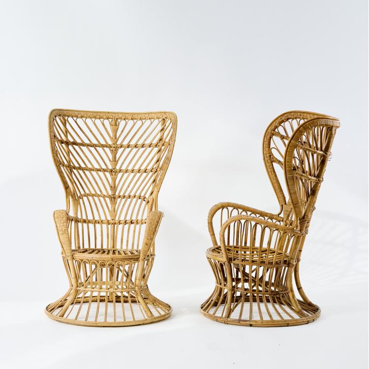 Bild 1 zu Objekt, Two wicker chairs, c. 1950, Gio Ponti, Bonacina, Vittorio & C., Como, 173A 8